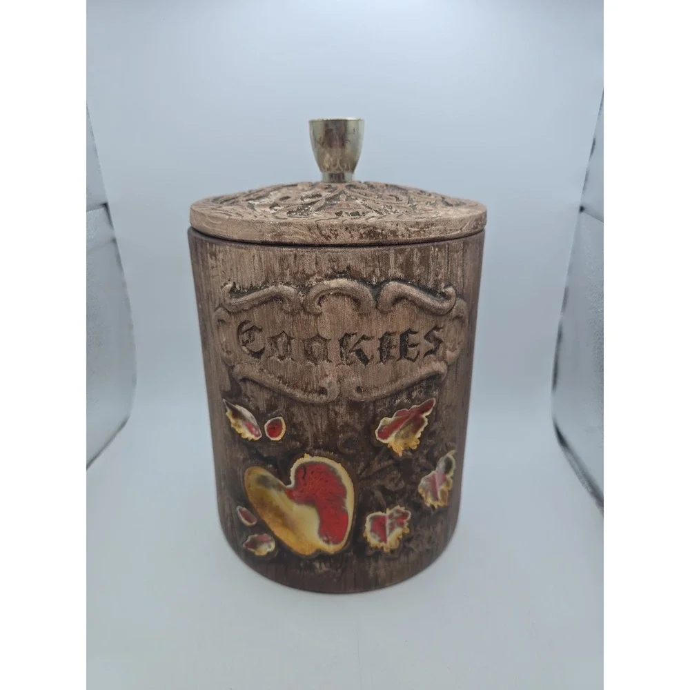 Vintage Cookie Jar with Apple Design